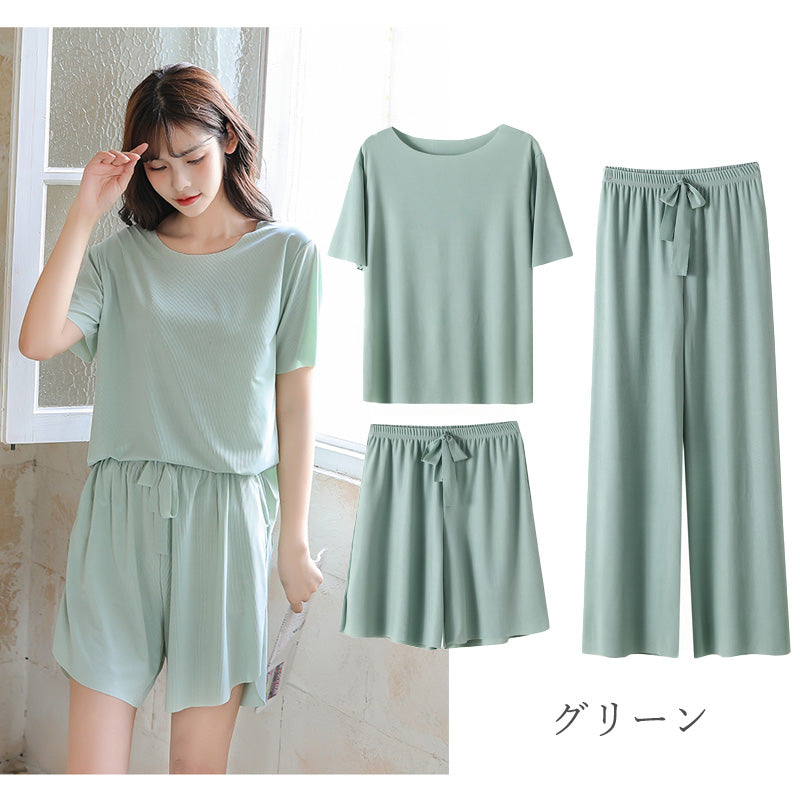 RA859 冷感 パジャマ 部屋着 上下3点セット