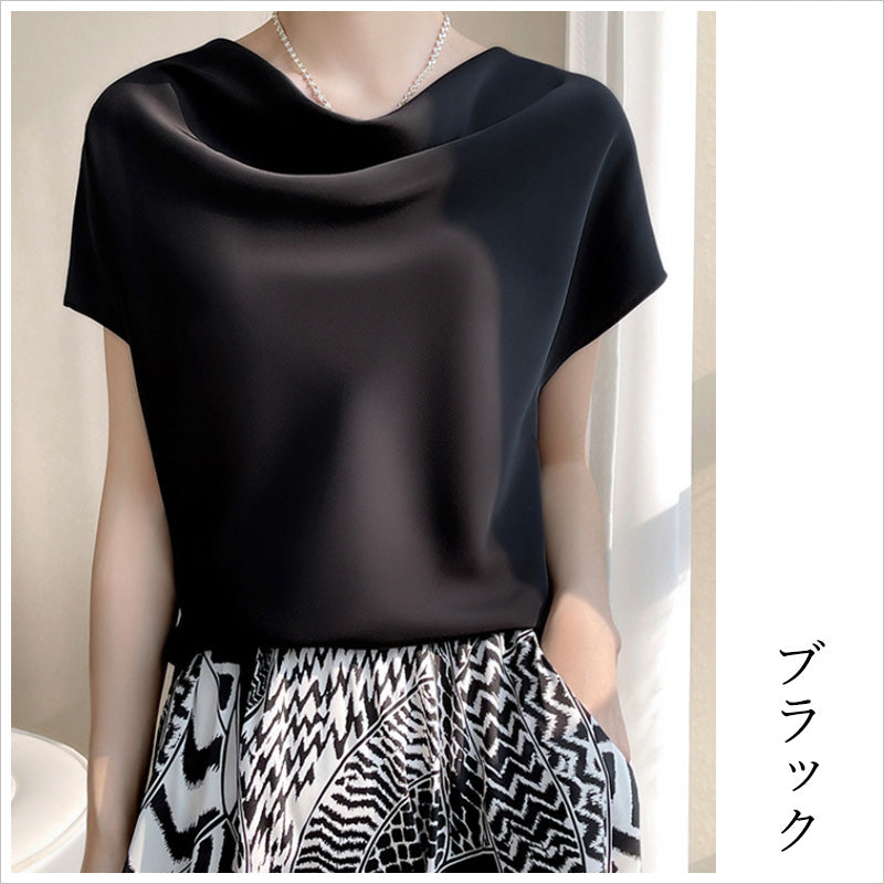 RA867　光沢感シルキー Tシャツ