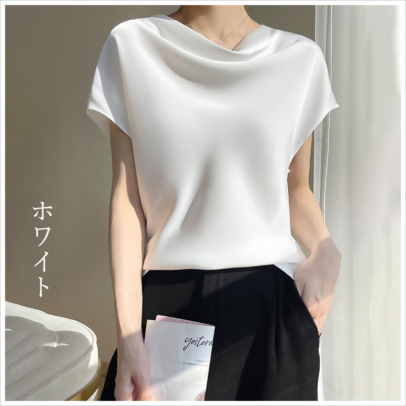 RA867　光沢感シルキー Tシャツ