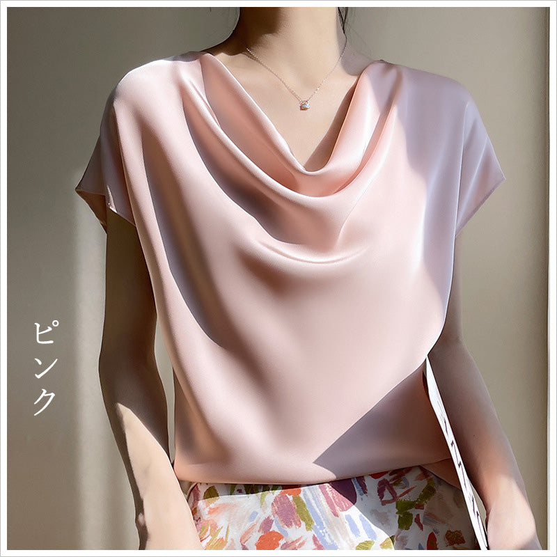 RA867　光沢感シルキー Tシャツ