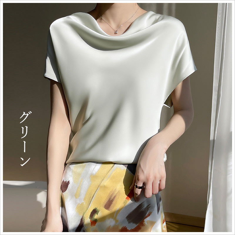 RA867　光沢感シルキー Tシャツ