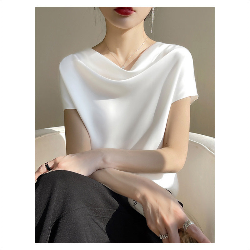 RA867　光沢感シルキー Tシャツ