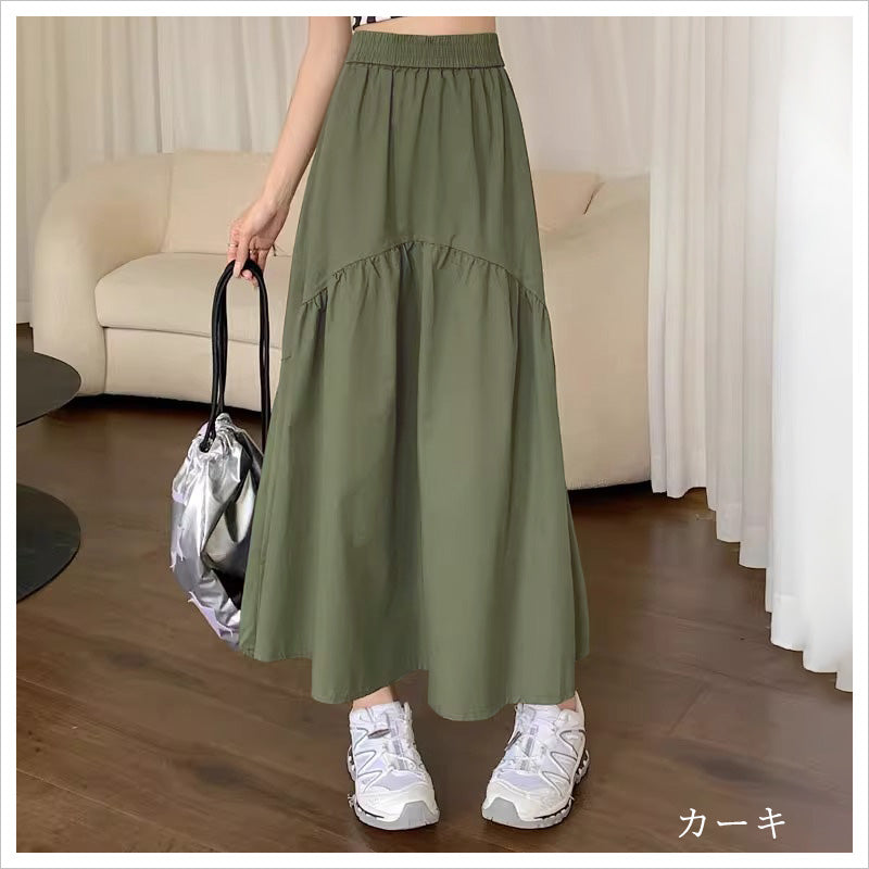 RA880 ロングスカート ミリタリー ボトムス マキシスカート