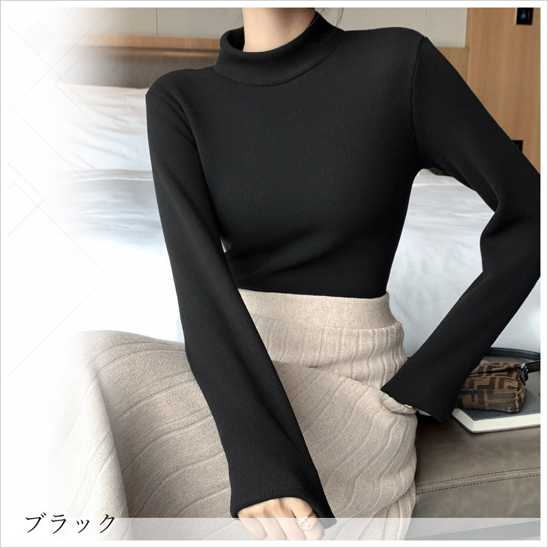 RA908 裏起毛 インナー ハイネック カットソー