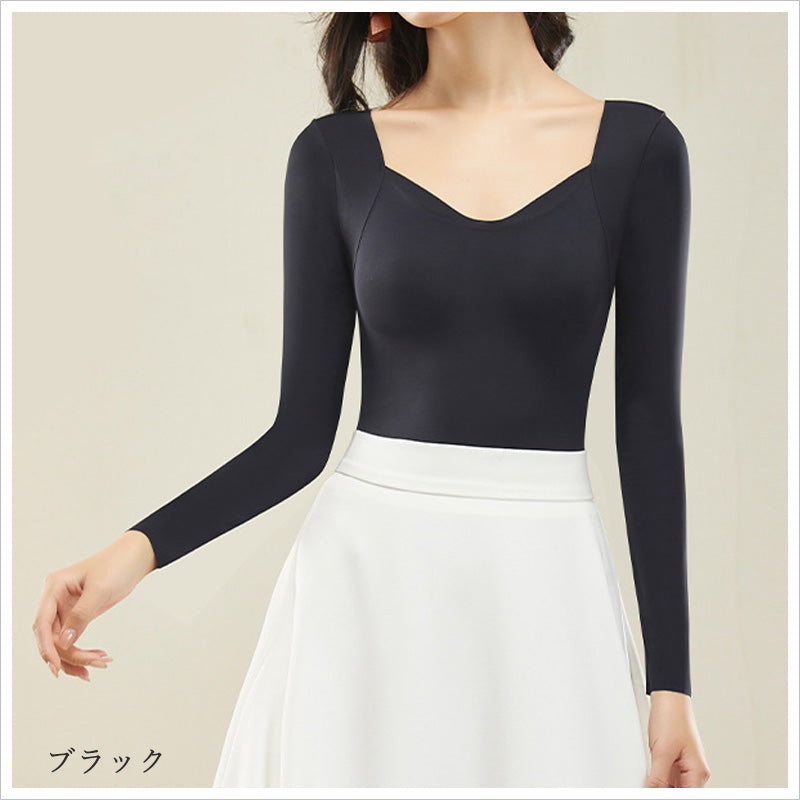 RA953   長袖 カップ付き インナー レディース トップス