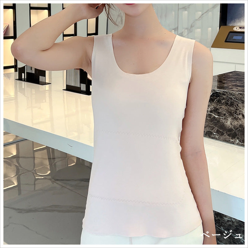 SJ5001 レディース マシュマロヒートインナー ベスト ノースリーブ