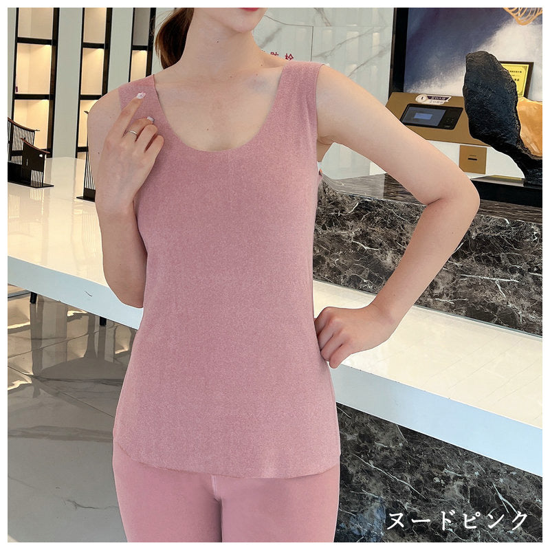 SJ5001 レディース マシュマロヒートインナー ベスト ノースリーブ