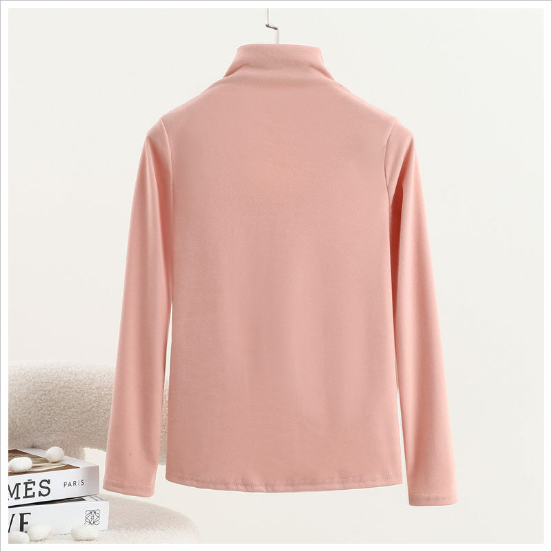 RA969  長袖 トップス カットソー ハイネック 胸開き セクシー 大人可愛い エレガント