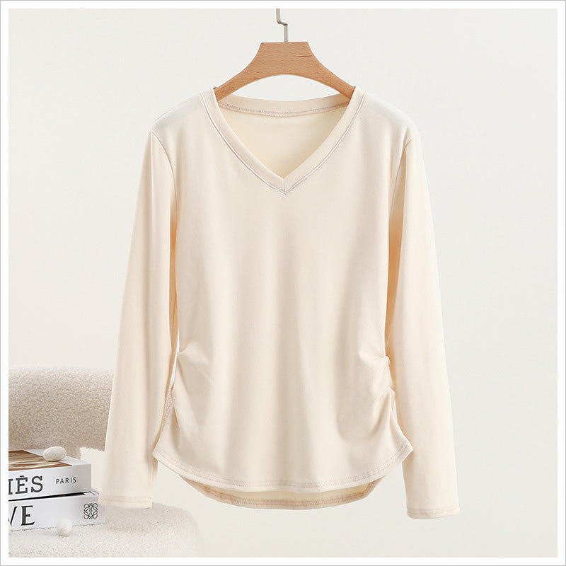 RA971 長袖 トップス カットソー Vネック デザイン おしゃれ 上品 スタイルアップ カジュアル
