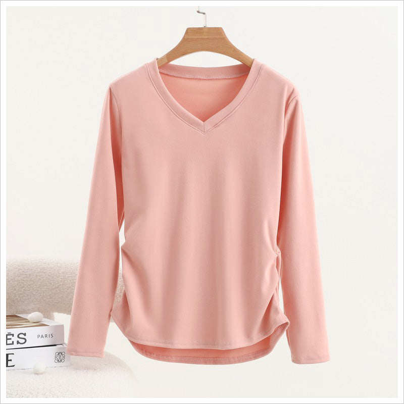 RA971 長袖 トップス カットソー Vネック デザイン おしゃれ 上品 スタイルアップ カジュアル