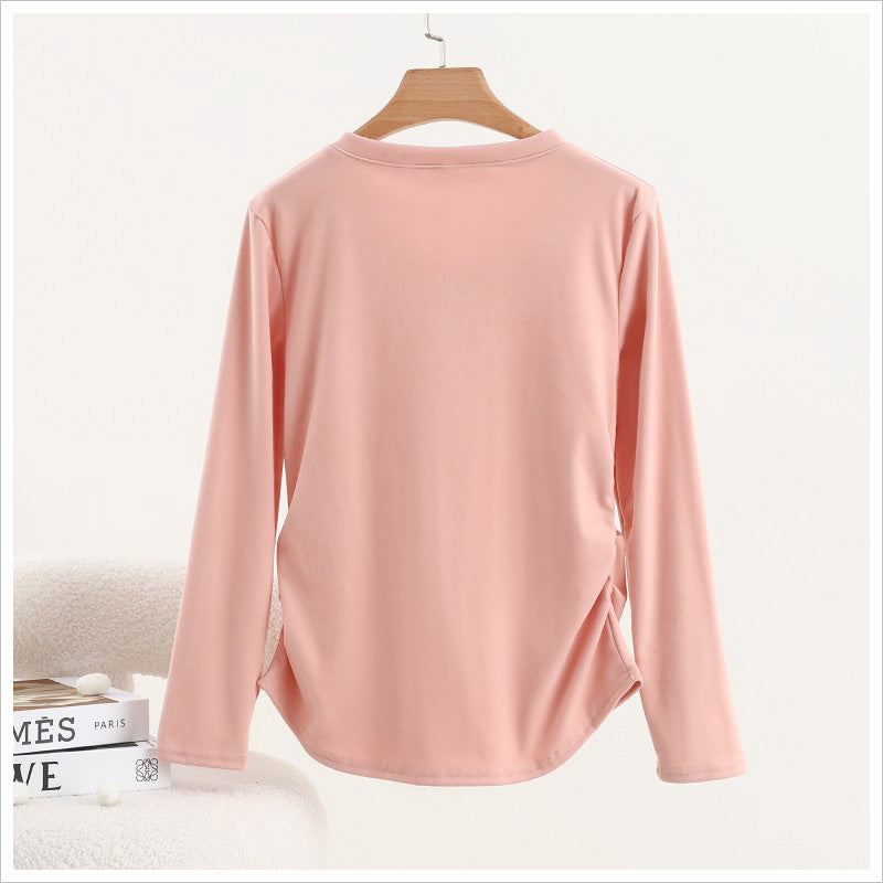 RA971 長袖 トップス カットソー Vネック デザイン おしゃれ 上品 スタイルアップ カジュアル