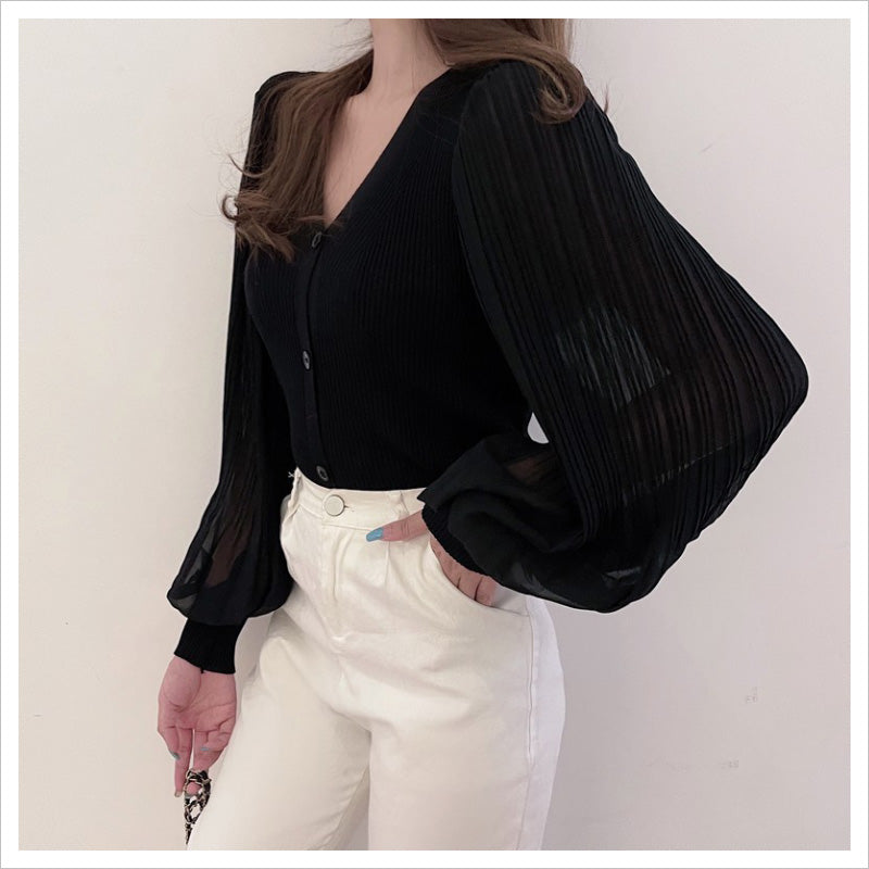 RA980 カーディガン 長袖 ニット Vネック トップス 大人可愛い エレガント フェミニン