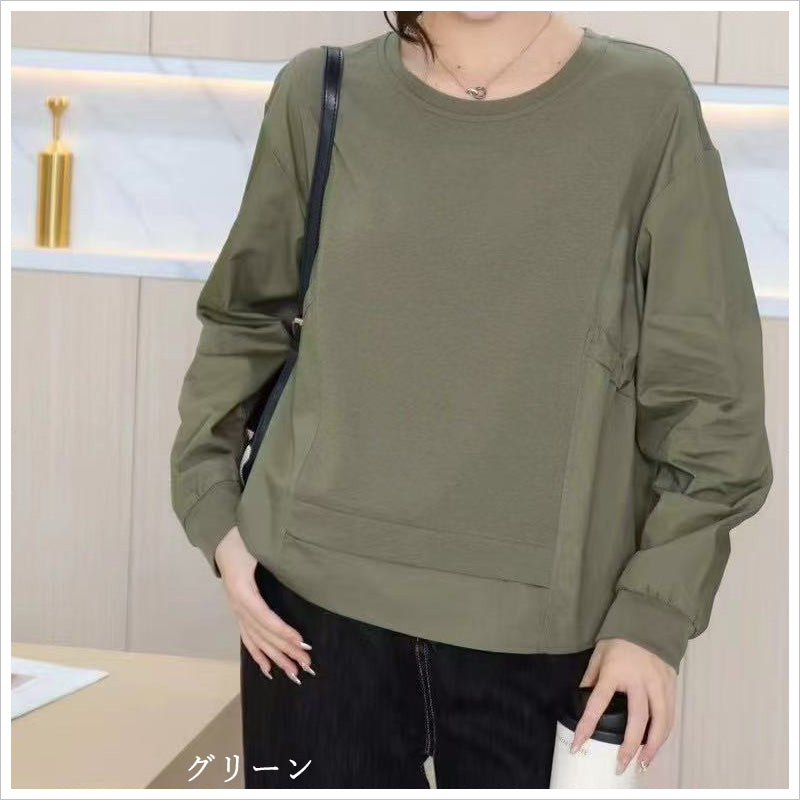 RA986 トップス 長袖 カットソー プルオーバー レディース ギャザー ドロスト