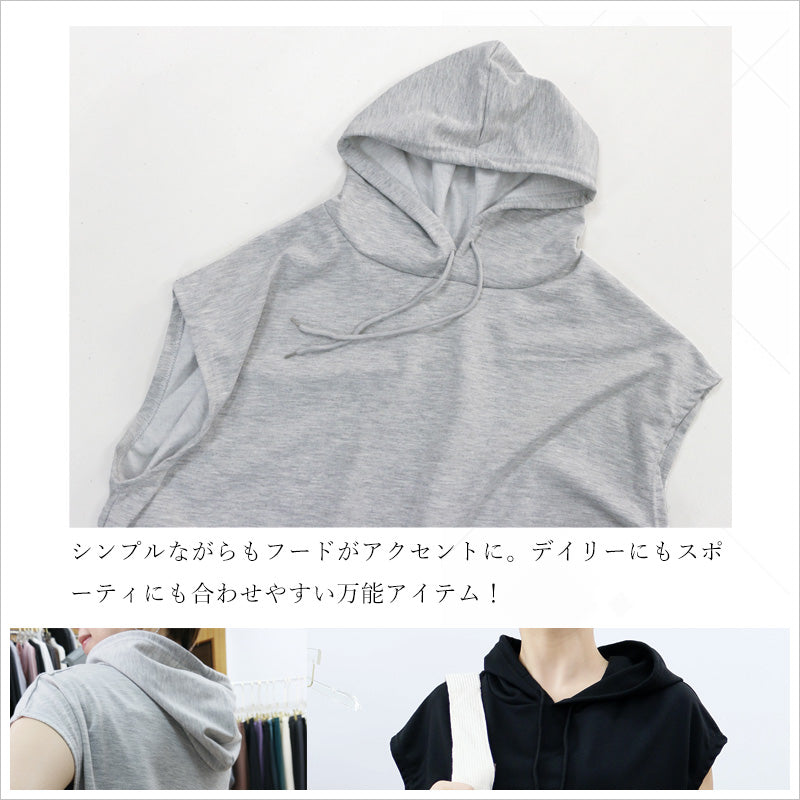 RA991  ノースリーブパーカー レディース フード付きパーカー 夏用 トップス