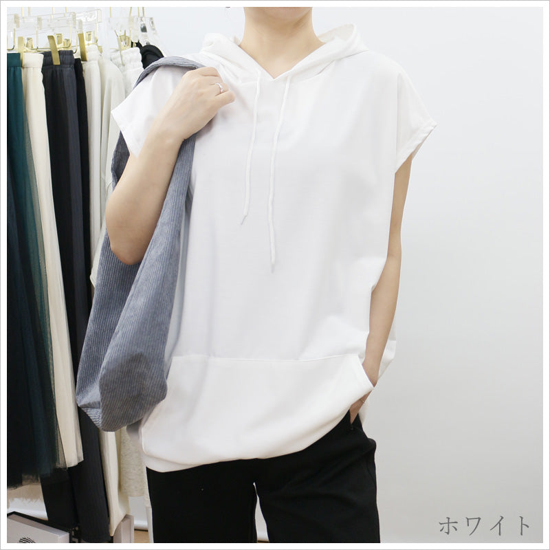 RA991  ノースリーブパーカー レディース フード付きパーカー 夏用 トップス