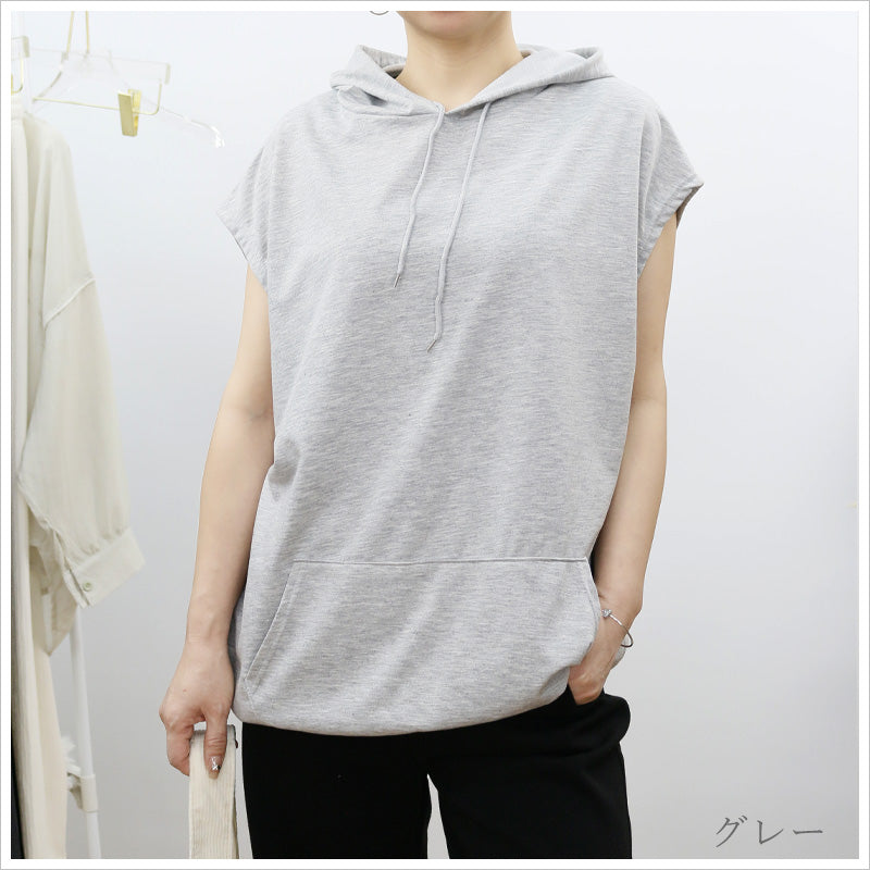 RA991  ノースリーブパーカー レディース フード付きパーカー 夏用 トップス