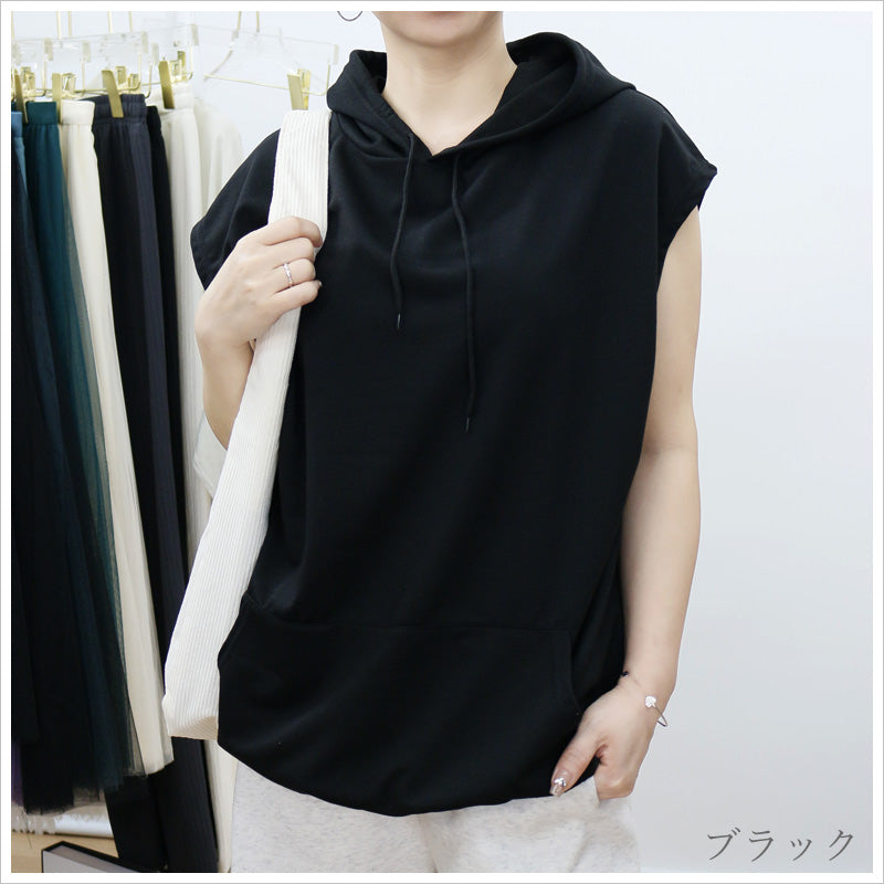 RA991  ノースリーブパーカー レディース フード付きパーカー 夏用 トップス