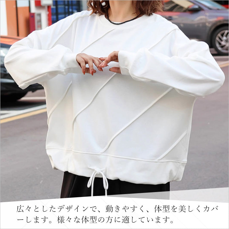 RA992  トップス ゆったり フィット リラックス 体型カバー レイヤードスタイル