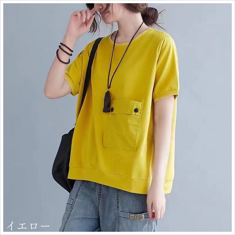 RA994  トップス ゆったり フィット リラックス オーバーサイズ 体型カバー スタイリッシュ