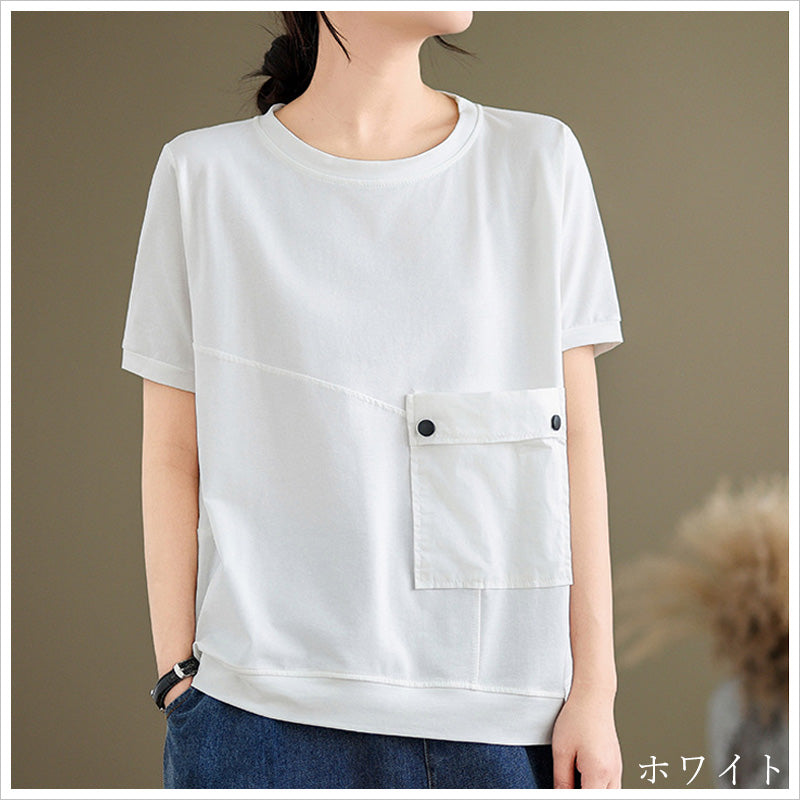 RA994  トップス ゆったり フィット リラックス オーバーサイズ 体型カバー スタイリッシュ