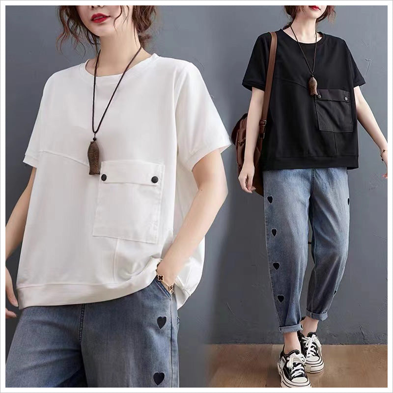 RA994  トップス ゆったり フィット リラックス オーバーサイズ 体型カバー スタイリッシュ