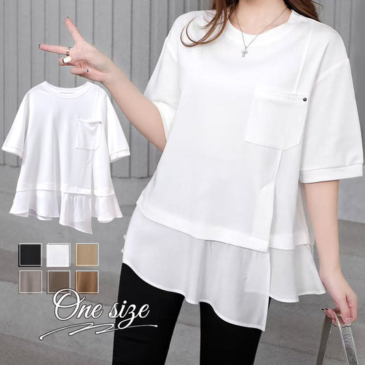 RA997 トップス プルオーバー ゆったり フィット リラックス オーバーサイズ 体型カバー