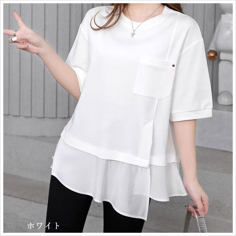 RA997 トップス プルオーバー ゆったり フィット リラックス オーバーサイズ 体型カバー