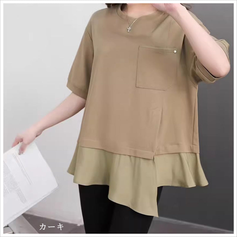 RA997 トップス プルオーバー ゆったり フィット リラックス オーバーサイズ 体型カバー