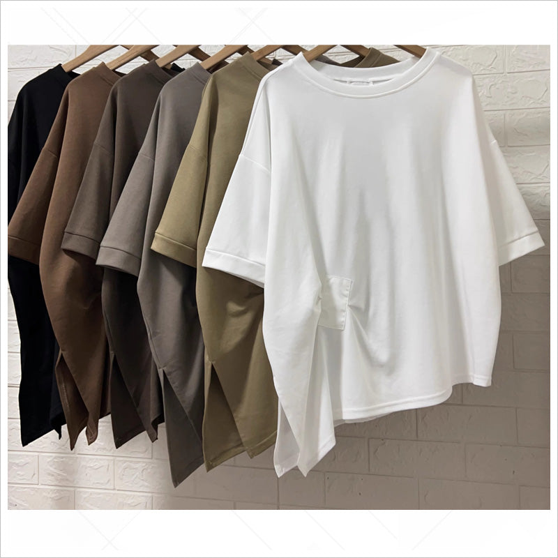 RA998 トップス ゆったり フィット リラックス フード オーバーサイズ スリット