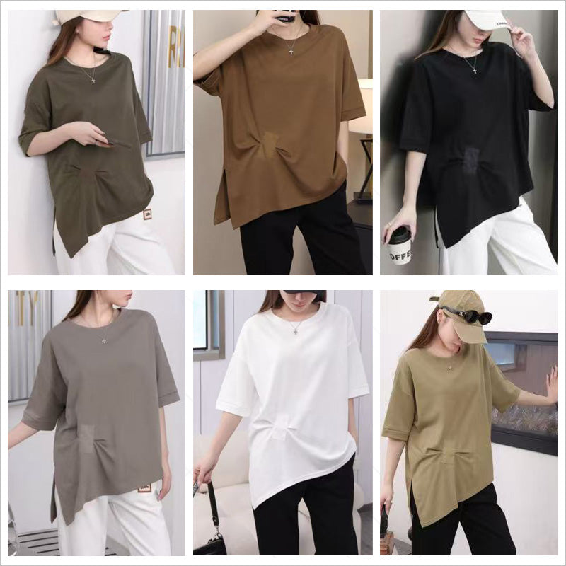 RA998 トップス ゆったり フィット リラックス フード オーバーサイズ スリット