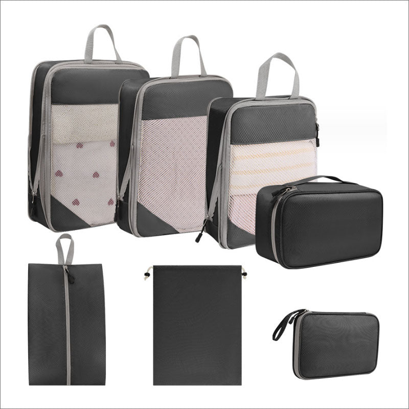 T297 7点セット トラベル 圧縮 ポーチ 衣類スペース 60％ 節約 旅行