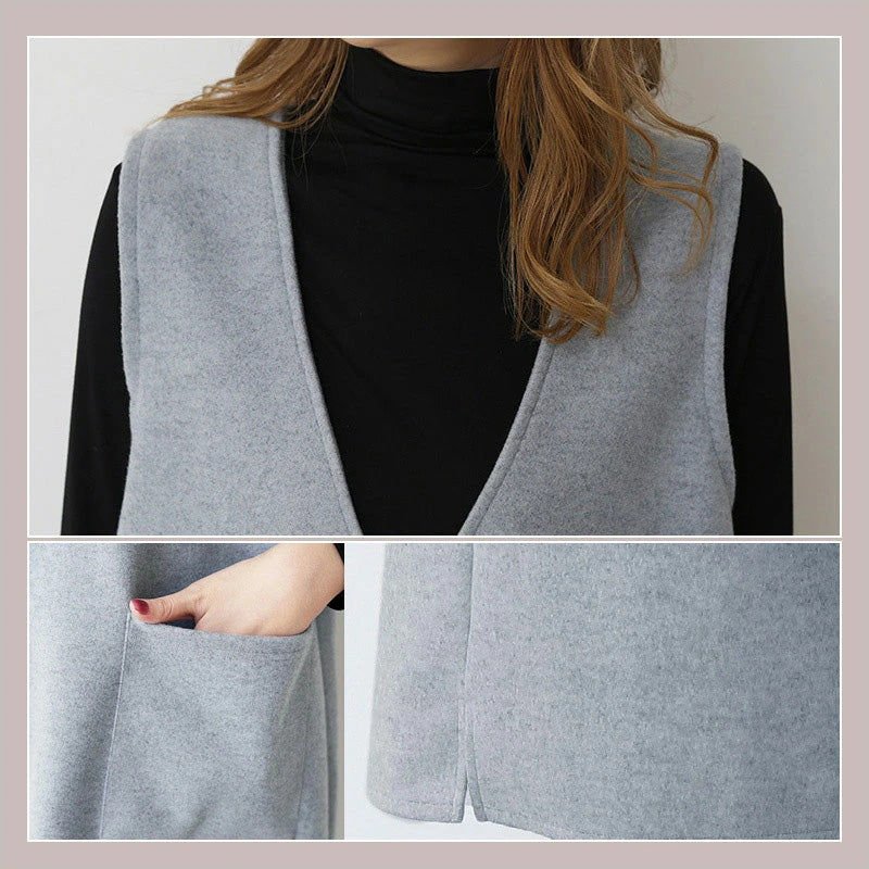 RA695 ジャンパースカート 重ね着 大人 深 Vネック