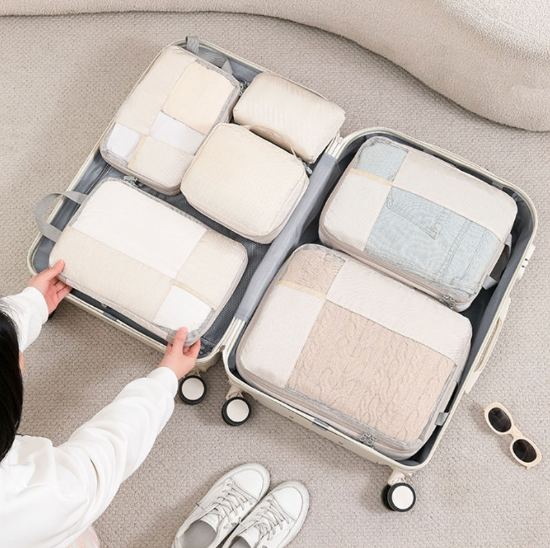 TW392  4点セット トラベル 圧縮 ポーチ メッシュ